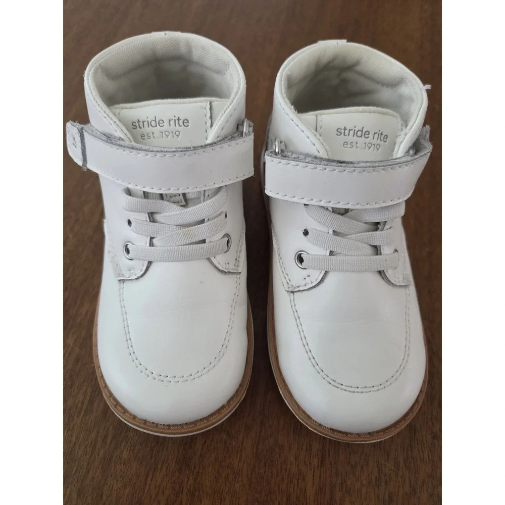 Stride Rite Srt Quinn Boys 8w Sneaker Booties White Learning To Walk Easter